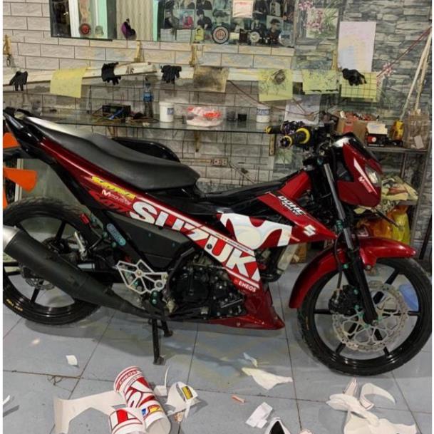 DECAL PVC 5 LỚP CHẤT LƯỢNG CAO Tem rời satria fi movistar đỏ