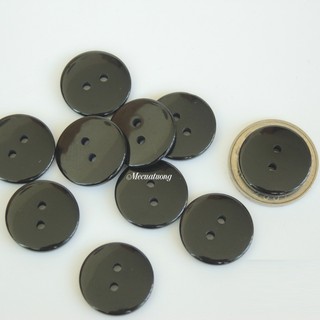 Sét 50 khuy nút cúc nhựa 2 mắt 2 màu trắng đen size 10mm, 11.5mm và 12.5mm