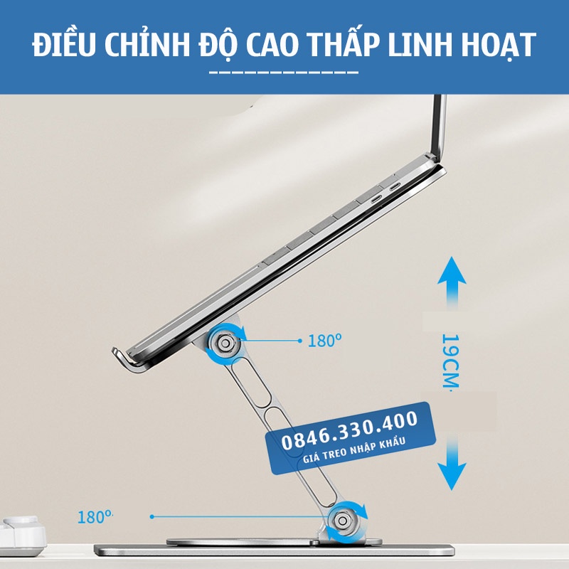 LS652 – Giá đỡ nâng hạ Laptop – Laptop Stand – Laptop Macbo.ok Ip.ad - Xoay 360 Độ ….Hợp kim nhôm