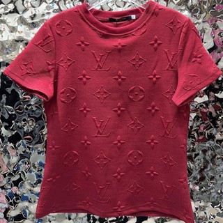 BVNC LV LouisVuitton autumn and winter 2022 women's 3D presbyopic pattern knitted short-sleeved shirt