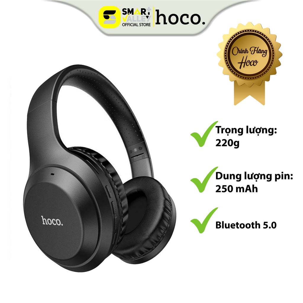 Tai Nghe Không Dây Chụp Tai Bluetooth V5.0 Có Mic Hoco W30 - Dải Tần số Đáp Ứng 20 -22000Hz ,Độ Nhạy 120dB