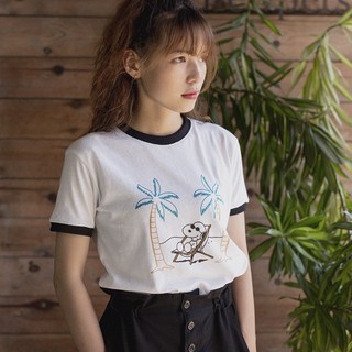 ( GIÁ ĐÃ GIẢM ) ÁO THUN CỔ TRÒN SNOOPY BORDER FITTEE
