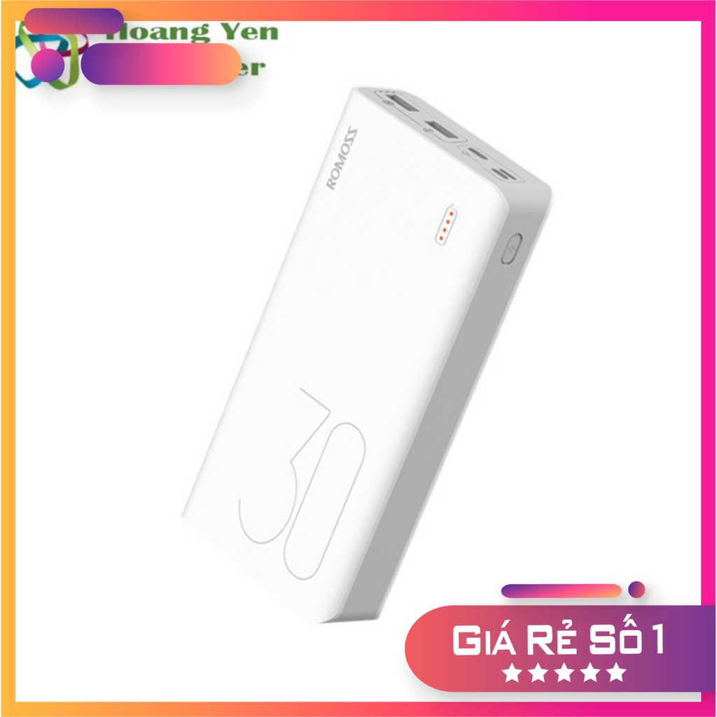 Sạc Dự Phòng Romoss Sense 8 Plus 30000mah (QC 3.0, PD 18W, 3 Cổng Sạc Vào) - BH 1 Năm | Romo