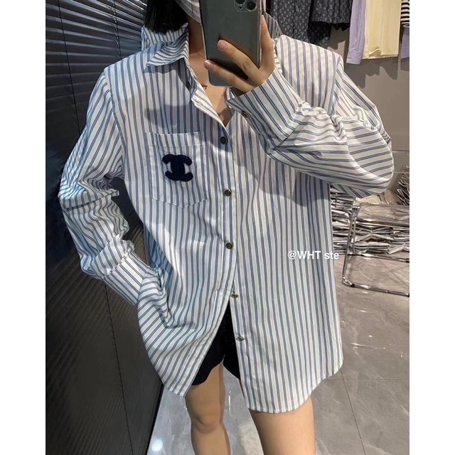 Áo sơ mi kẻ sọc xanh LiLi ROOM