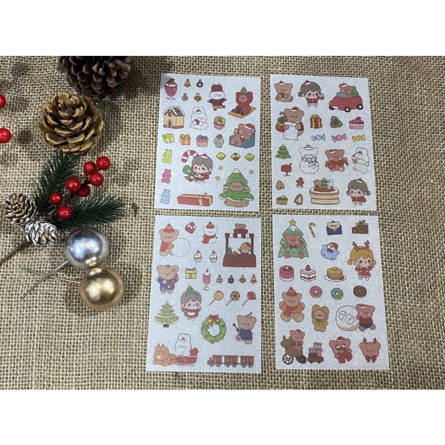 Sticker Mờ họa tiết giáng sinh trang trí