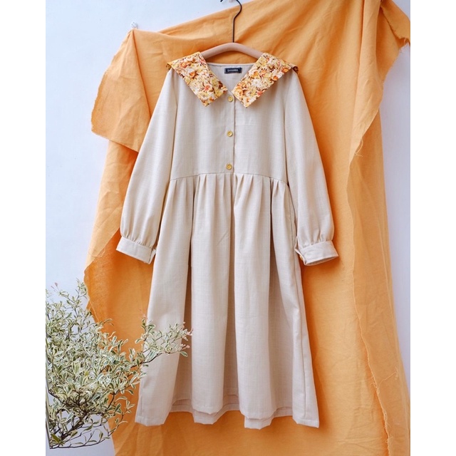 Đầm baby doll linen phối cổ thuỷ thủ by Savanna