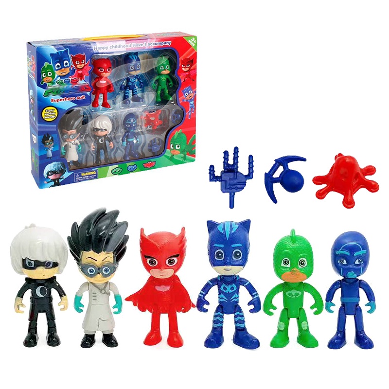 Bộ 6 Đồ Chơi Nhân Vật Hoạt Hình Cú Mèo Gekko Quà Tặng Sinh Nhật Cho Bé Trai