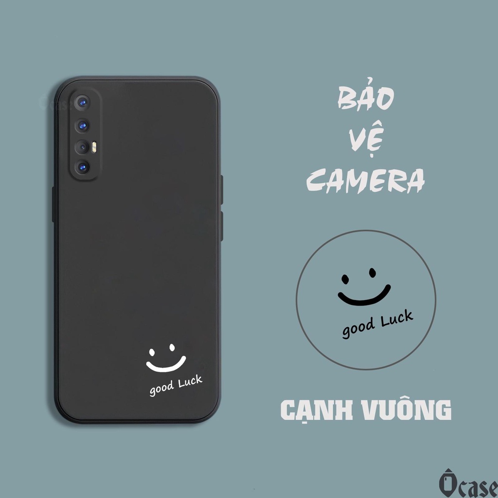 Ốp lưng Oppo Reno 3 Pro in hình mặt cười may mắn cạnh viền vuông có bảo vệ camera