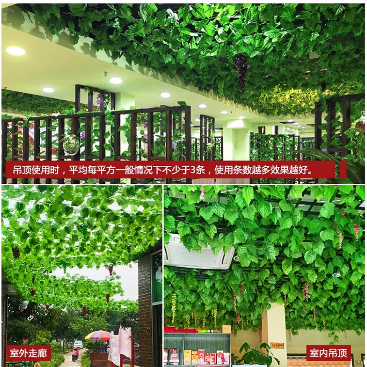 Dây lá nho giả trang trí tường rào - dây lá nhân tạo không gian xanh trang trí sân vườn, ban công, tiểu cảnh
