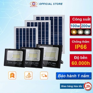 Đèn năng lượng mặt trời sân vườn, đèn pha led chống nước công suất 100w, 200w, 300w haledco bảo hành 12 tháng