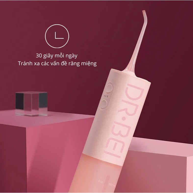 Máy Tăm Nước Cầm Tay Làm Sạch Răng Miệng, Mảng Bám DR.BEI Portable Water Flosser F2