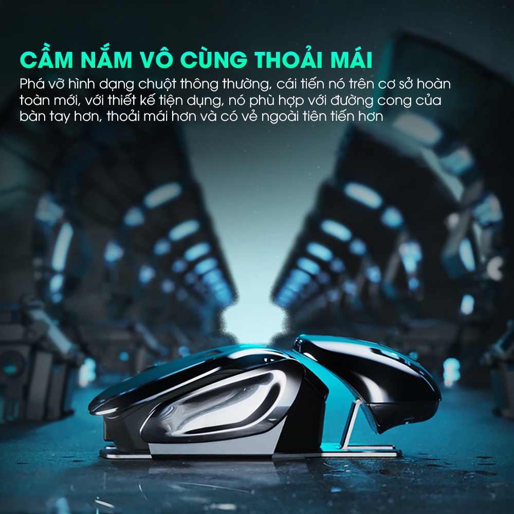 Chuột không dây wireless YINDIAO PX2 gaming 3 mức DPI cho máy tính laptop - Hàng chính hãng