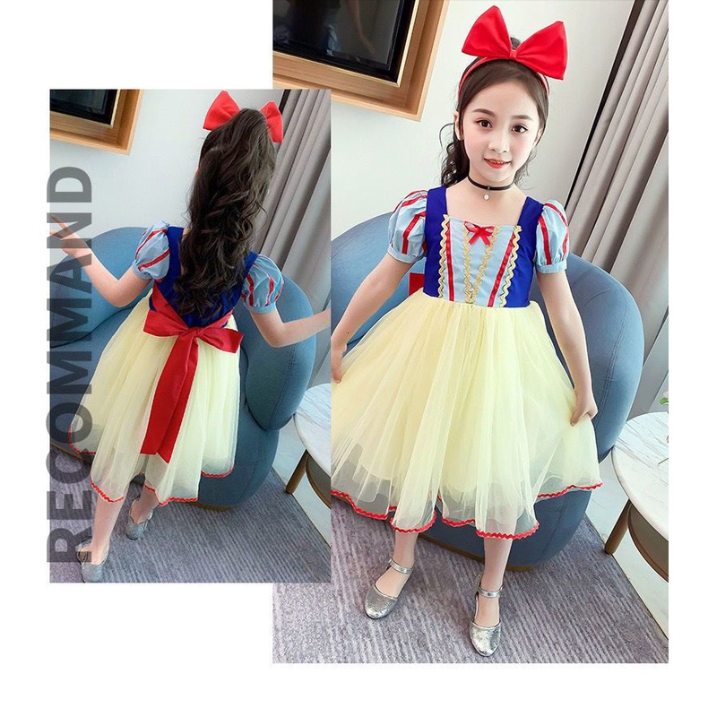 Đầm Công Chúa Bạch Tuyết Thiết Kế Mới Xinh Xắn Thời Trang Mùa Hè Dành Cho Bé Gái