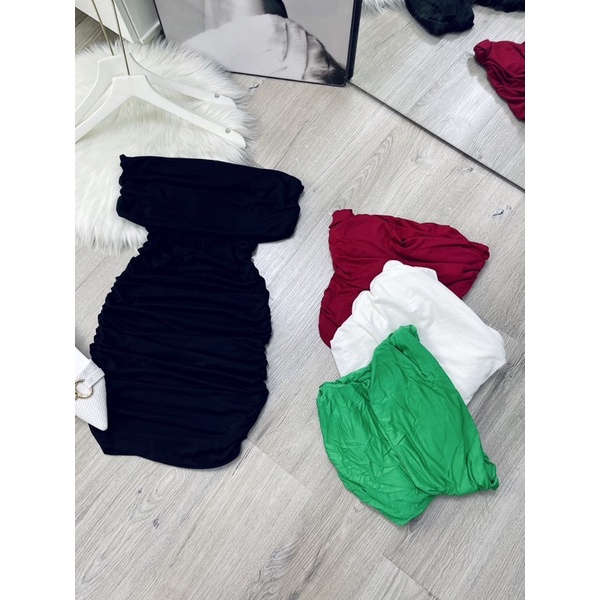 đầm trễ vai nhúng ( thun lụa ) - CarotShop