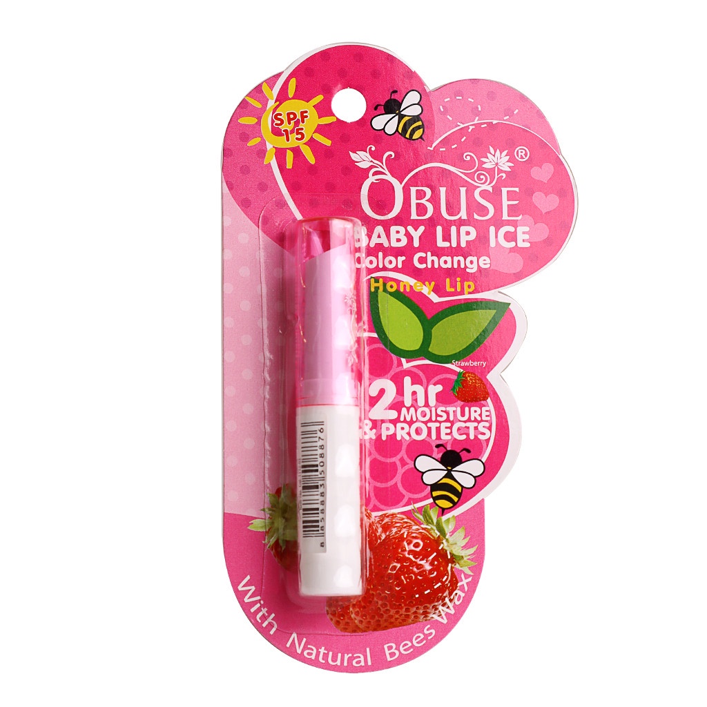 Combo 3 cây son dưỡng môi Obuse Baby Lip Thái Lan _ Cam , Cherry , Dâu - BX3665