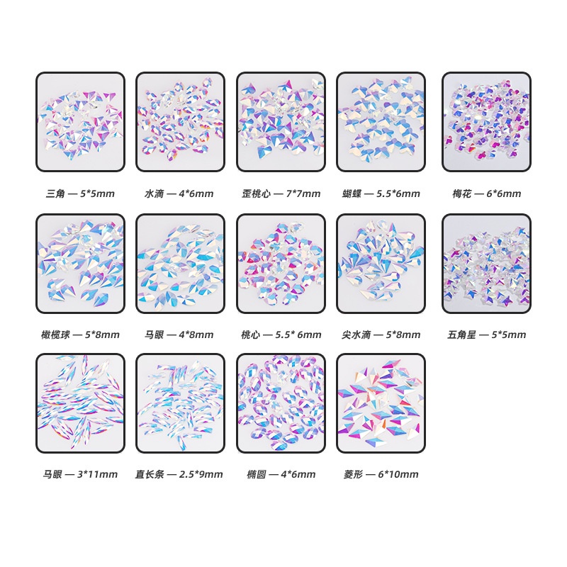 Bộ 10 Mũi Khoan Dẹt Trong Suốt Dùng Làm Trang Sức Diy