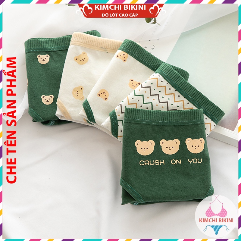 Quần lót nữ cotton cạp to kháng khuẩn KIMCHIBIKINI quần nót nữ cao cấp in hình dễ Thương QL037
