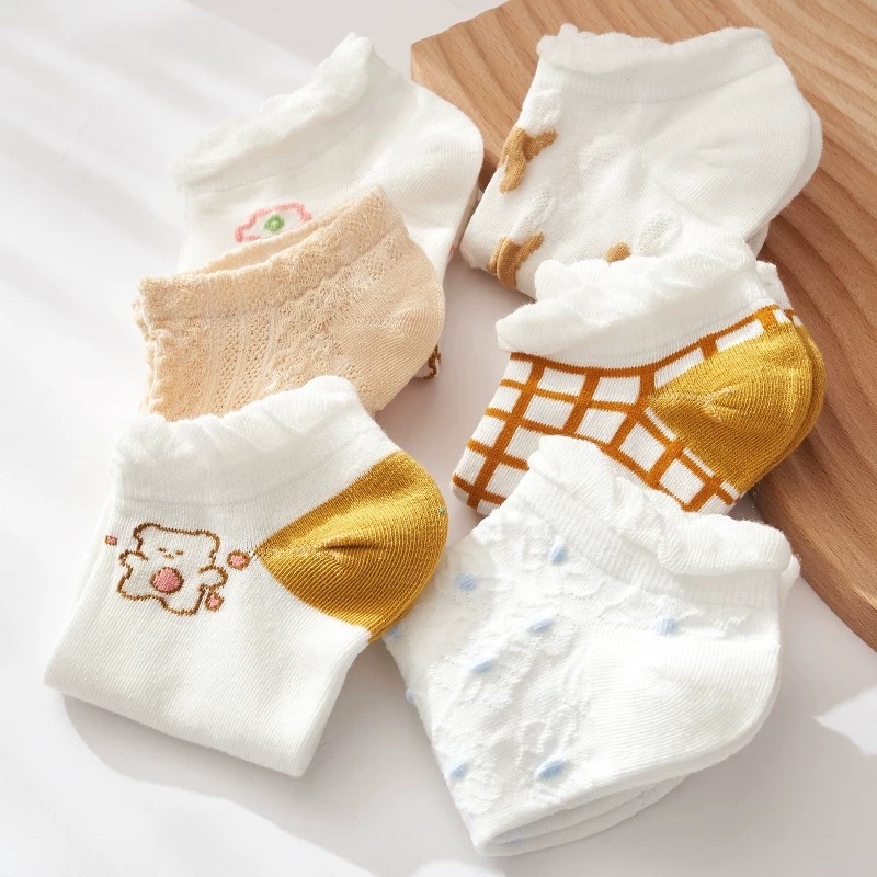 Set 5 đôi tất cổ ngắn tông vàng xinh xắn