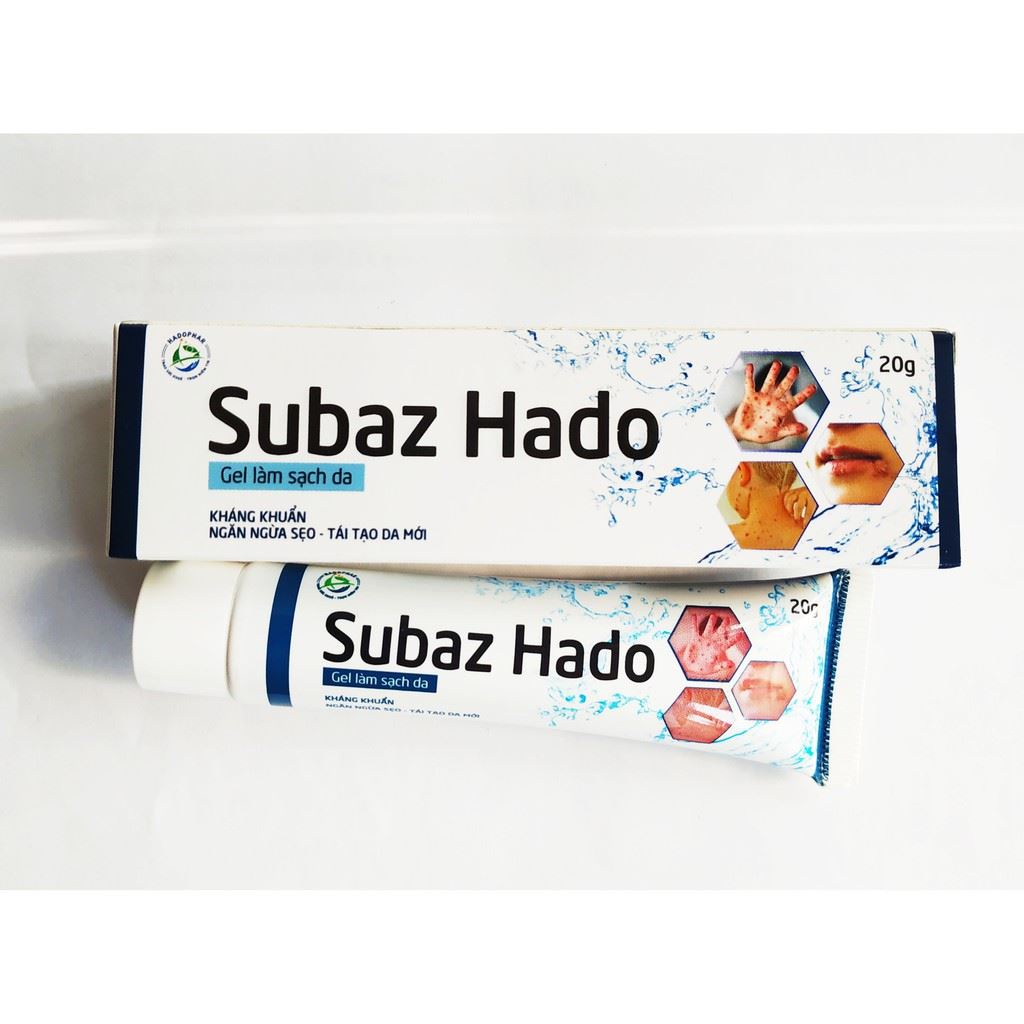Gel Làm Sạch Và Sát Khuẩn Da Subaz Hado, Bôi Sát Khuẩn, Tái Tạo Da, Ngăn Ngừa Sẹo, Su Bạc Tuýp 20G