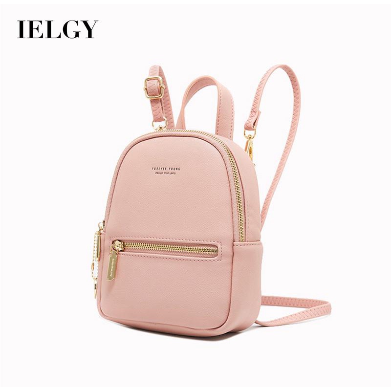 IELGY Ba Lô Da Pu Sức Chứa Lớn Phong Cách Hàn Quốc Đơn Giản Cho Nữ