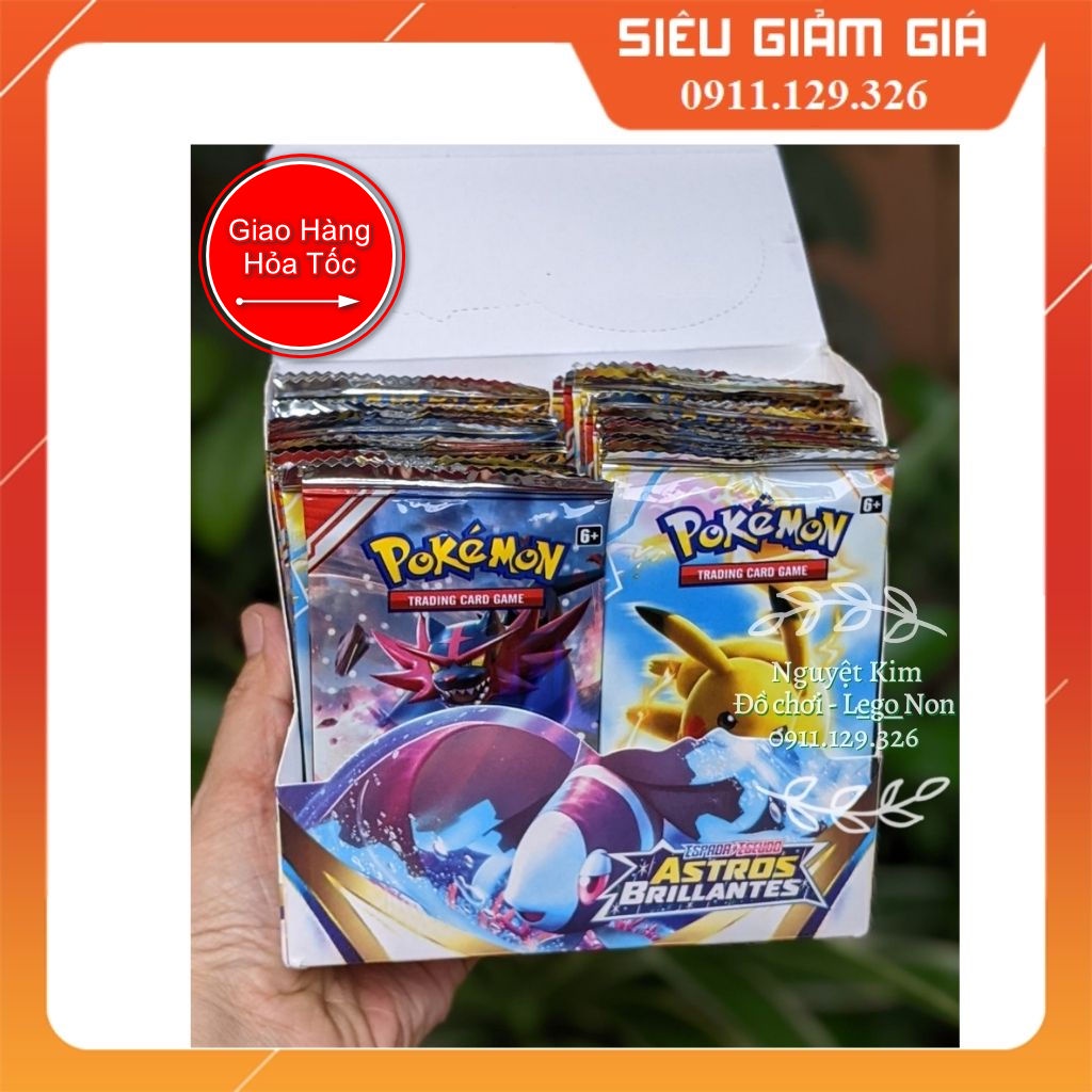 Thẻ Bài Pokemon Vip In Bóng Loại Đẹp Nhân Vật Chất Lừ Hộp Giấy 40 Gói ...
