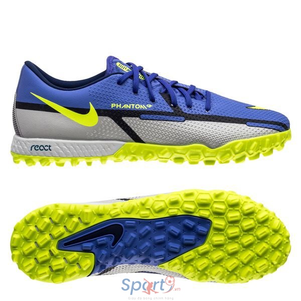 Giày đá bóng chính hãng Nike Phantom GT 2 Pro TF Football Recharge - DC0768-570 - Xanh/Xám