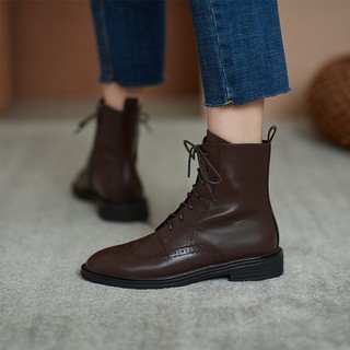 Giày bốt martin cổ thấp đế dày cá tính hợp thời trang cho nữ size 35-40