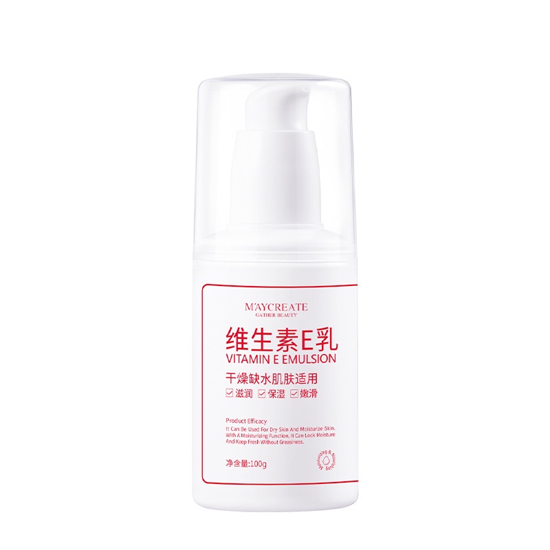 Kem dưỡng ẩm Vitamin E Maycreate Emulsion Sữa dưỡng thể trắng da mịn da tái tạo da Morasa (100gr)