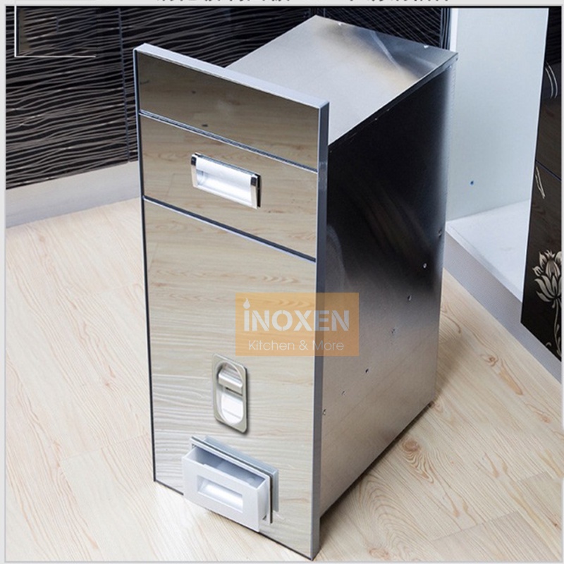 Thùng đựng gạo mặt gương trắng cho tủ bếp INOXEN