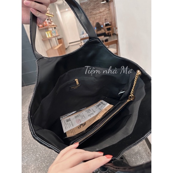 Túi Ys.L trần trám bigsize chất da dày mịn kèm ví cùng loại, tag logo to chuẩn xịn, bigsize 35x38cm