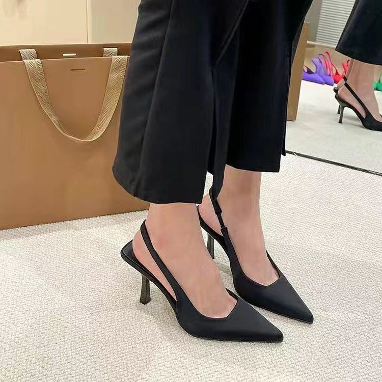 Giày cao gót nữ, sandal Nữ cao 5cm mũi nhọn gót nhọn dáng sandal slingback thời trang công sở đẹp 11020061