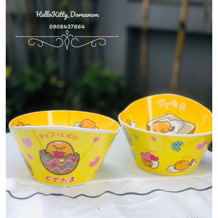 Chén Thìa tô trứng vàng melamin