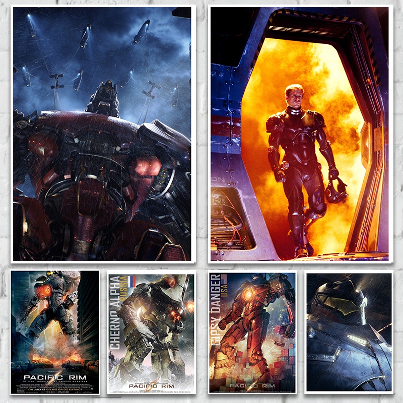 Poster Phim pacific rim Phong Cách retro Trang Trí Nội Thất