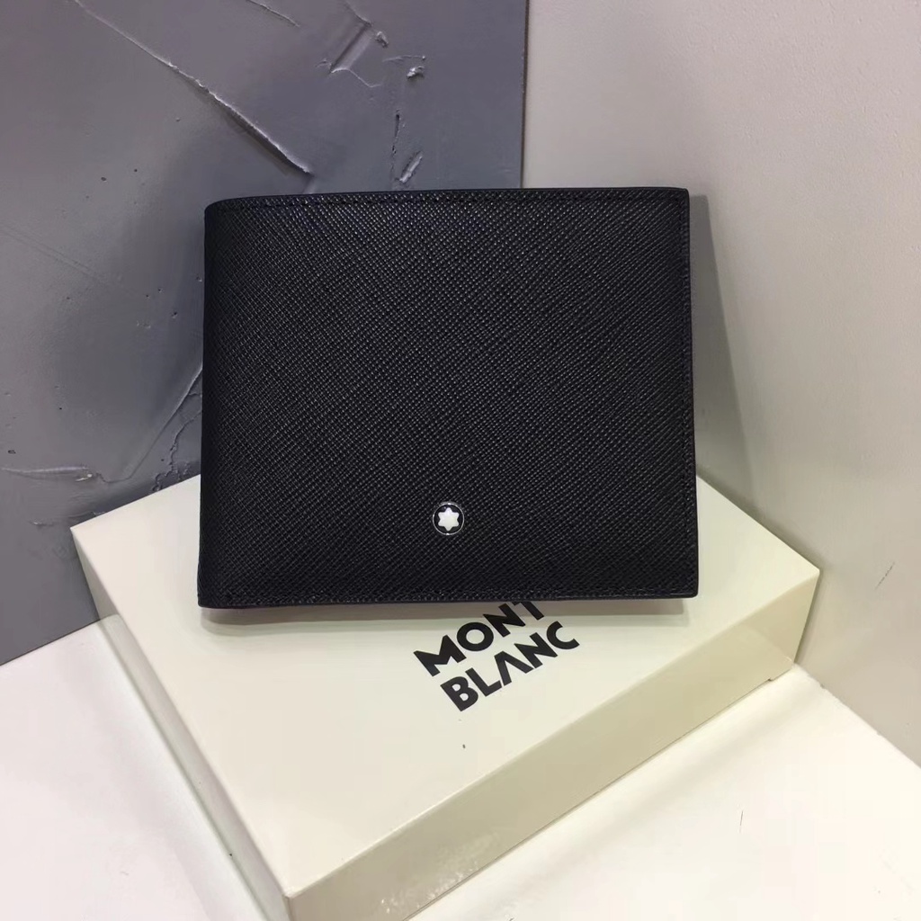 MONTBLANC Ví Da Bò Thật Siêu Nhẹ Chống Thấm Nước Đựng Thẻ Phong Cách Doanh Nhân Thời Trang 2022 Cho Nam