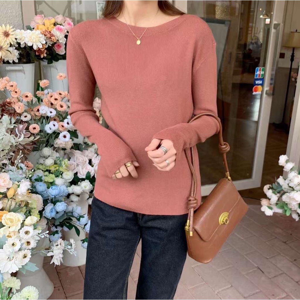 Áo len tay dài freesize có 7 màu - Lyn's Closet