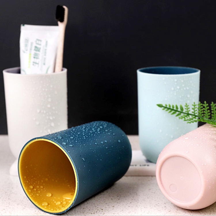 Cốc Uống Nước Thon Tròn Cao Cấp (2 Lớp Màu) - Ly Đánh Răng Cao Cấp