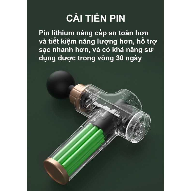 Máy massage giãn cơ cầm tay mini booster  L608 sử dụng 8 đầu 6 chế độ massa chuyên sâu giúp giảm đau nhức mỏi cơ...