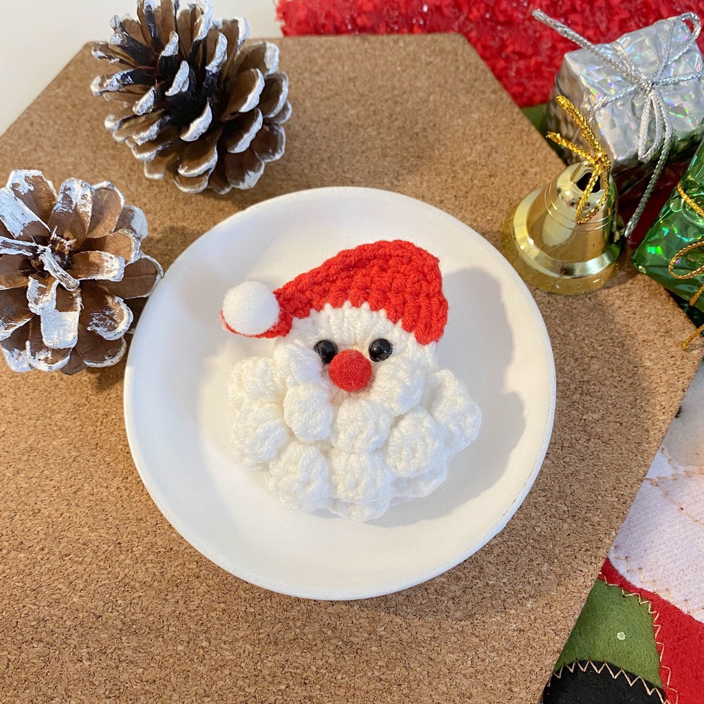 Móc khóa Noel - Móc khóa bằng len Noel - Pin cài trang trí giáng sinh - Trang trí Noel - Móc khóa bằng len Noel
