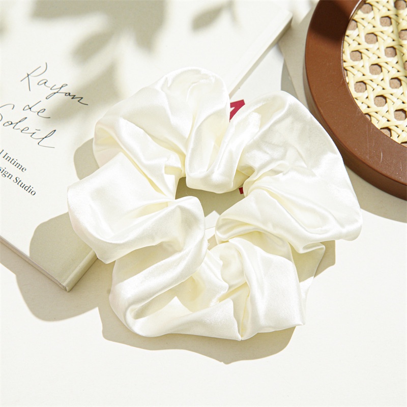 Dây Buộc Tóc Vải Satin Màu Sắc Tươi Sáng Phong Cách Pháp