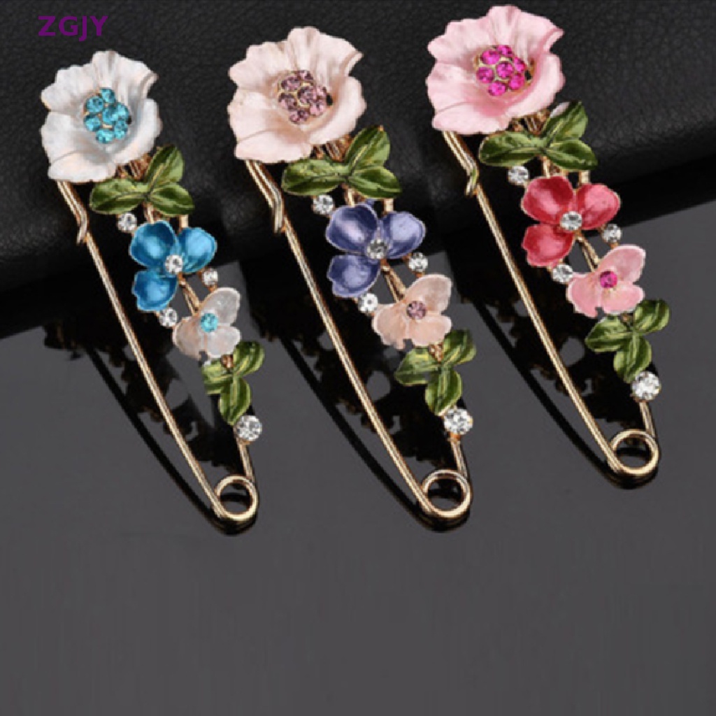 Ghim Cài Áo Hình Hoa Đính Đá Nhiều Màu Sắc Phong Cách Vintage Thanh Lịch Cho Nữ Mới