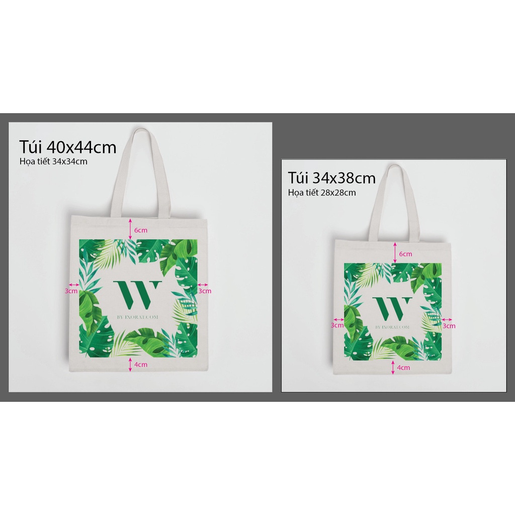 Túi Canvas W cao cấp - Túi đeo vai vải canvas bố in họa tiết công dụng đa năng tiện lợi