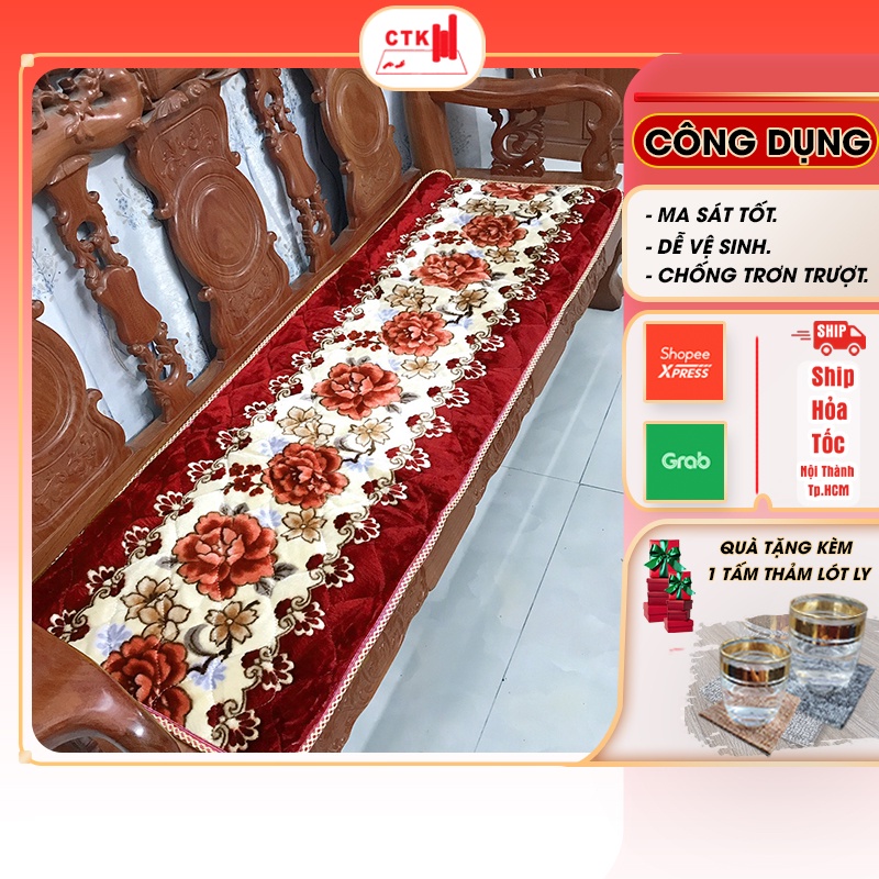 Thảm nhung cao cấp, thảm bộ lót ghế salon nhung dập nổi