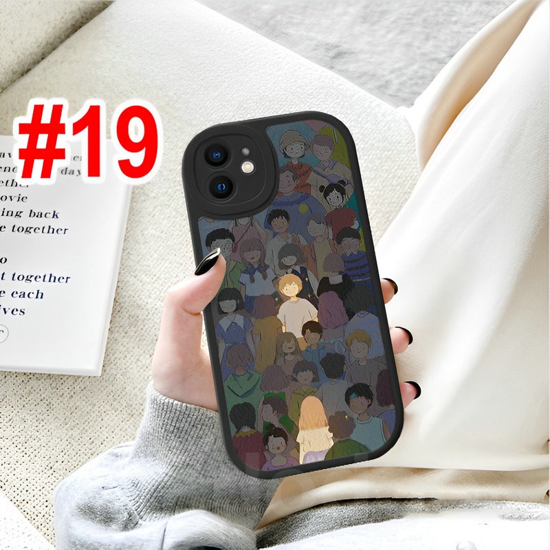 OPPO Reno 8T 8 7Z 8Z 6 5 A78 A16 A74 A54 A95 A15 A15S A57 2022 4G A76 A96 A77 5G A93 A55 A16K A16E A16S A53 A33 A5 A9 2020 A52 A72 A92 A31 A1K A7 A77S A3S A83 A5S A12 A11K F9 F11 Meet You Couple Cartoon Soft Phone Case Oval Airabg Shockproof Back XPN 19