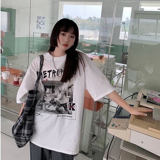 Áo Thun Tay Ngắn Màu Trắng Thiết Kế Đơn Giản Thời Trang Theo Phong Cách Hàn