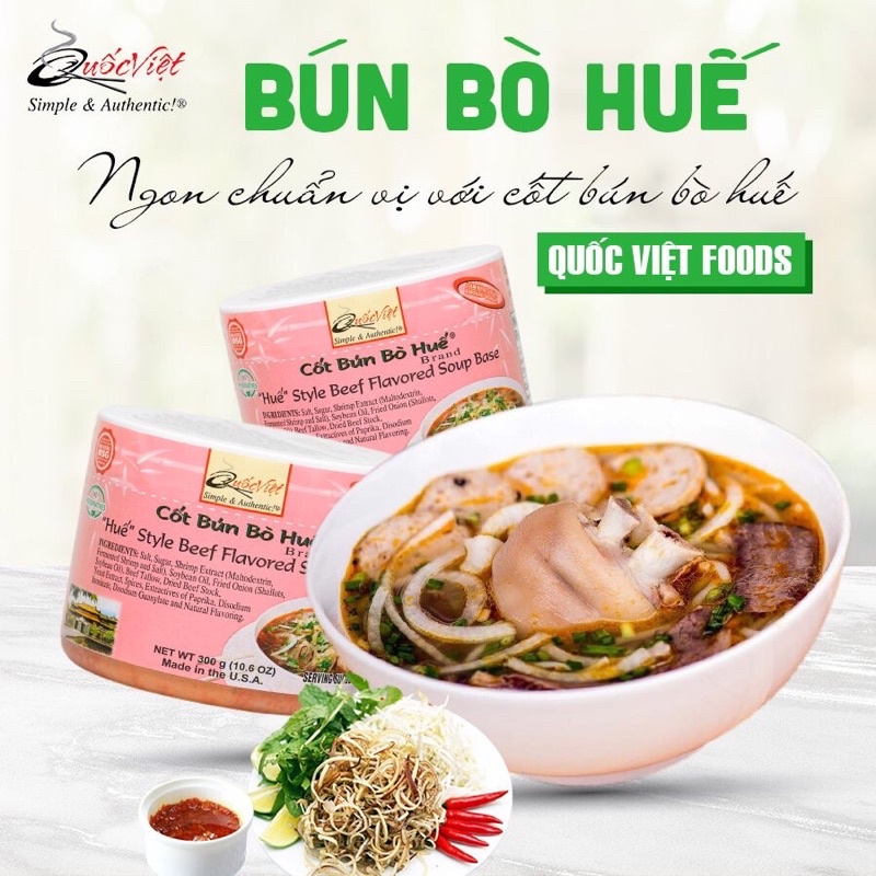 Cốt bún bò Huế Quốc Việt foods 300gr NK USA