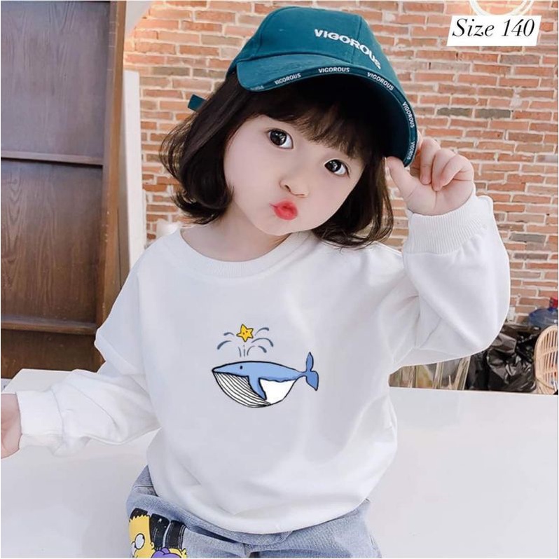 H159 - Áo Nỉ Dài Tay Cho Bé Họa Tiết Ngộ Nghĩnh