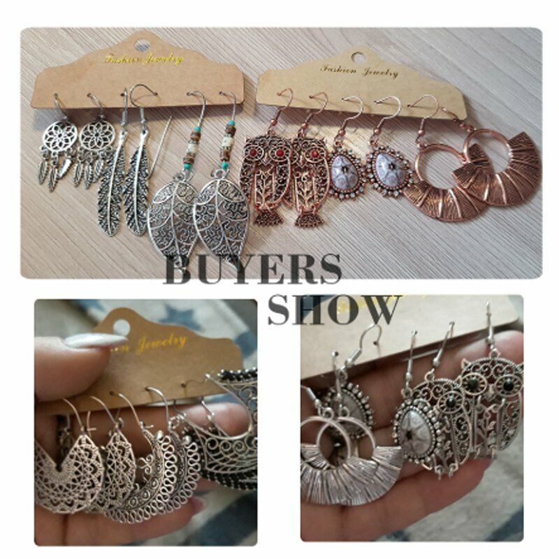 Bộ 3 Đôi Khuyên Tai Nữ Phong Cách Boho Xinh Xắn