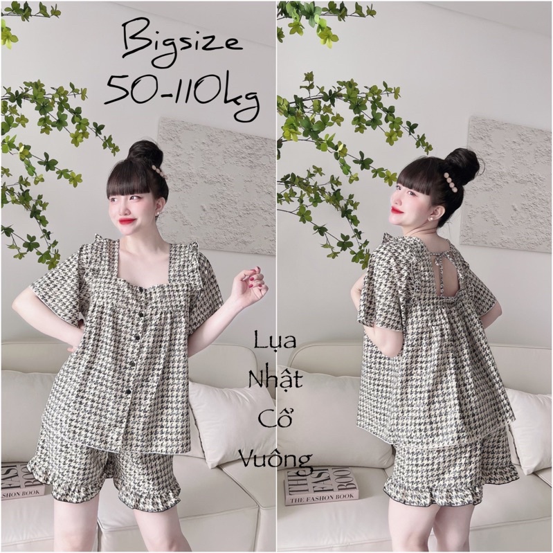 (50-110kg) Đồ Bộ Lụa Nhật 2 túi cao cấp 3 size 2XL 3XL 4XL