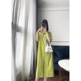 Váy sơ mi cổ đức dáng suông