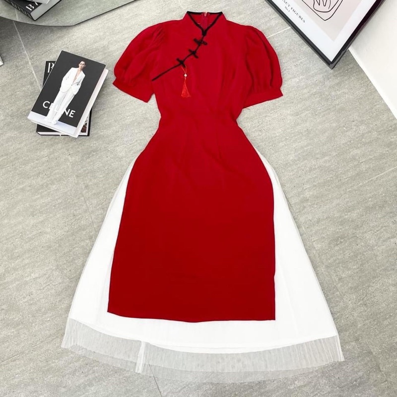 Set áo dài cách tân và váy mặc dịp lễ tết